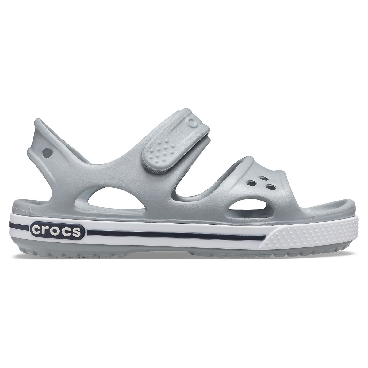 Sandale Crocs Crocband II Sandal Kids Gri - Light Grey/Navy - imagine 5